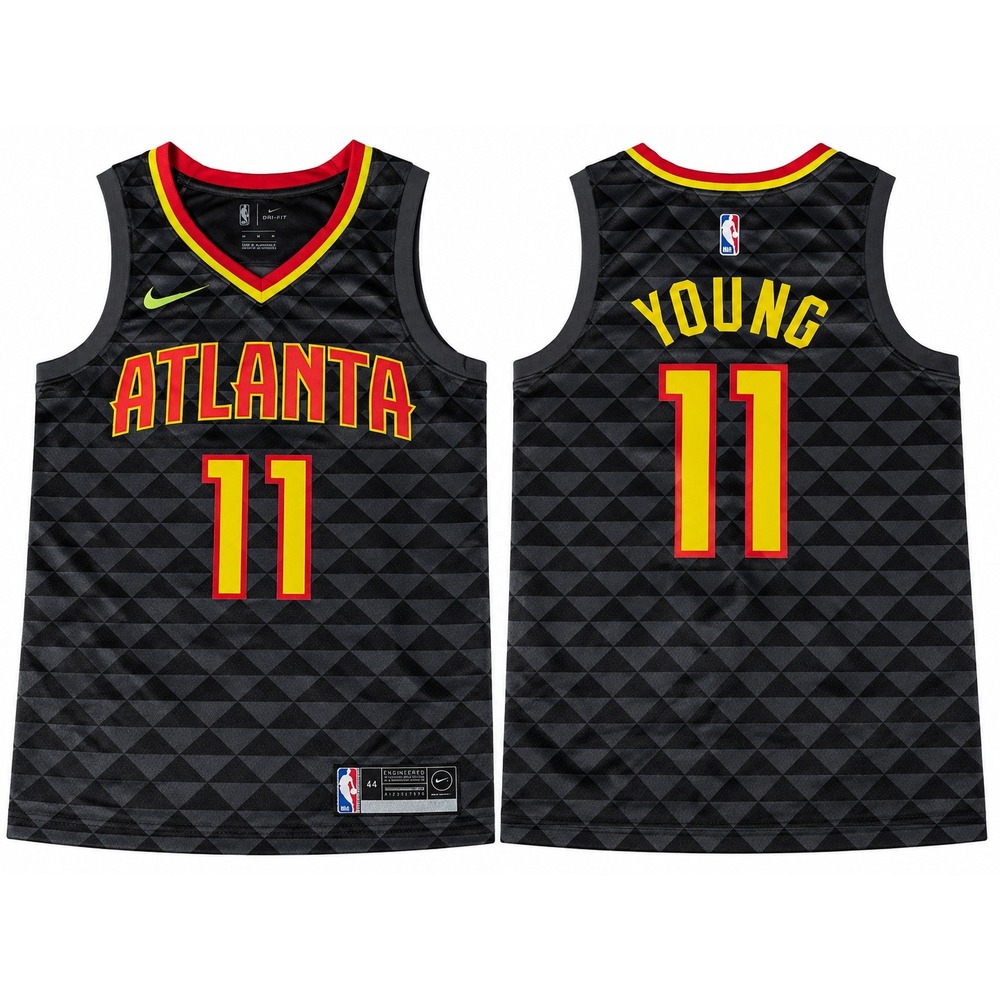 Nike Atlanta‎ Hawks Trae Young 11 Swingman Jersey Medium Grey Black AA2037-922